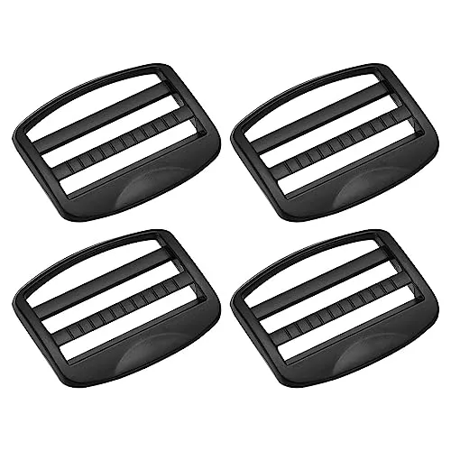 sourcing map 4Stk Metall Leiter Schnalle Gleiter Tri-Gleiter Metall Einstellbar Schnallen 38mm(1-1/2