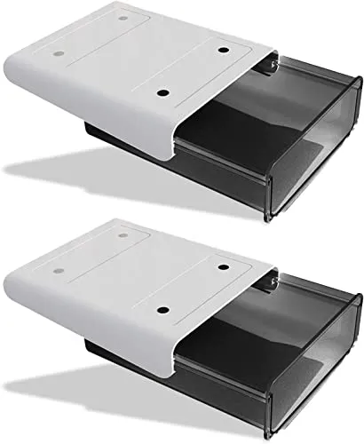 Stücke Schublade Unter Schreibtisch Selbstklebende Schubladen, Creative Desk Sticker Versteckte Schreibtischschublade unterbau Desktop Organizer Schubladenfach für Zuhause Schule Büro Schwarz 2