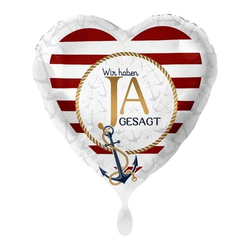 Folienballon Herz - Wir haben Ja gesagt Maritim - 43cm premioloon