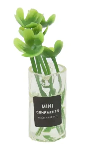 Melody Jane Puppenhaus Grüne Blumen in Krug Vase Miniatur Gartenzubehör Maßstab 1:12