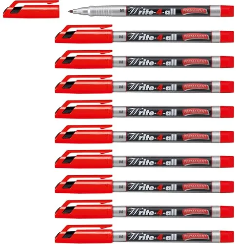 STABILO - Permanent-Marker - Write-4-all - medium - 10er Pack - rot