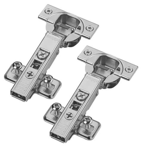 2er Set BLUM Topfband Eckanschlag 71B3580 110° mit Schließautomatik inkl. Montageplatte 174E6100 und Spezialschrauben mit Spreizdübeln (EXPANDO)