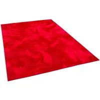 Luxus Super Soft Fellteppich Pearl Rot – 5 Größen verfügbar - Teppich für Wohnzimmer, aus 100% Polyester, extrem weich und pflegeleicht. Ideal für Fußbodenheizung und parkett- sowie laminatschonend.