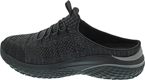 Sportliche Clogs DOCKERS BY GERLI für Herren, Gr. 44 - Herren-Pantoletten aus Textil in schwarz mit melierter Optik, ideal für den Sommer. Mit herausnehmbarem und gepolstertem Wechselfußbett für optimalen Tragekomfort.