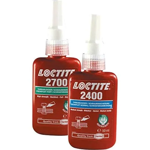 Loctite 2400 Schraubensicherung, mittelfest, 50 ml, rot - Klebemittel & Dichtstoffe, bietet mittelfeste Schraubensicherung für dauerhaften Halt und verhindert das Lösen durch Vibrationen.