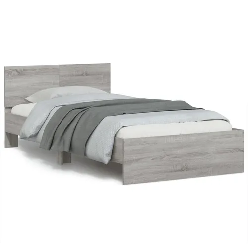 Bettgestell Grau Sonoma 100x200 cm mit Kopfteil