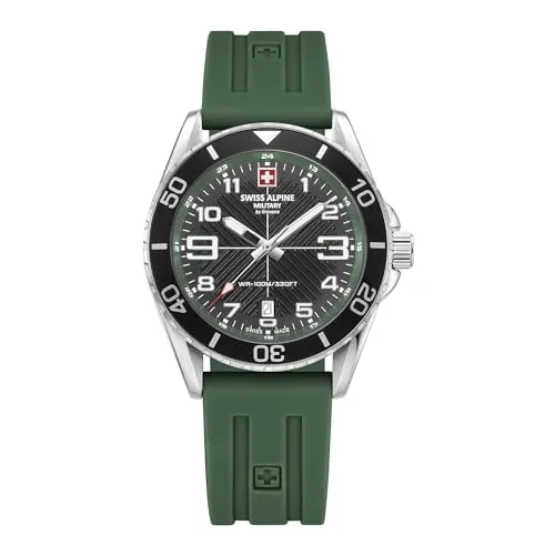 Swiss Alpine Military Raptor Herren Uhr Analog Quarz 7029.1834SAM - Armbanduhren für Herren, Swiss Made mit präzisem Quarzwerk, sportlichem Design und 10 ATM Wasserbeständigkeit – ideal für Abenteuer und Alltag.