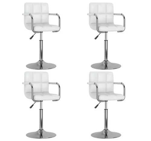 vidaXL Esszimmerstühle 4 Stk. Drehbar Weiß Kunstleder von vidaXL