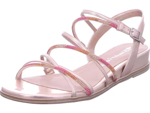 Tamaris Sandalette Damen Vegan Elegant rosa, EU 37 - Wanderschuhe aus veganem Material mit TOUCH-IT Funktion für optimalen Tragekomfort. Die flache Sohle und der sichere Schließeverschluss machen sie ideal für jeden Anlass.