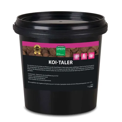 WAGNER Koi Taler 1 Liter - Koi Snack Futter Gulden für die Handfütterung