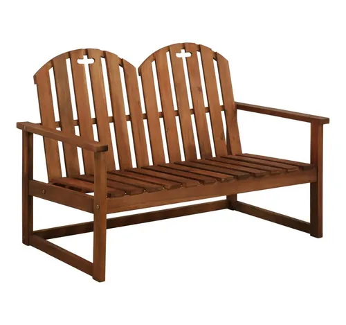furnicato Gartenbank 2-Sitzer Sitzbank aus Echtholz 110 x 63 x 79 cm Braun