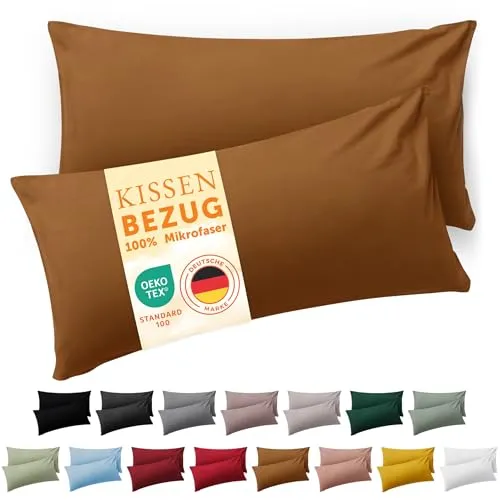 Blumtal Kissenbezug 40 x 60, 2 Stück in braun von Blumtal