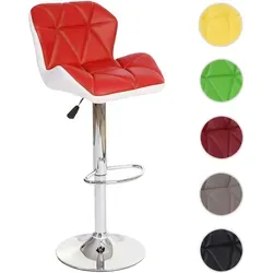 Mendler Barhocker HWC-A92 - Höhenverstellbarer Tresenhocker in Rot - Moderner Barhocker mit bequemer Sitzpolsterung, stufenlos höhenverstellbar und 360° drehbar. Ideal für Küchen und Bars, bietet er Komfort und Stabilität.