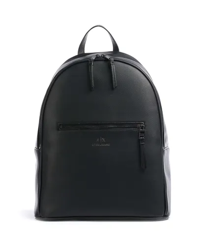 Armani Exchange Men's Eco Leather Backpack, Black - Tagesrucksack aus umweltfreundlichem Leder, mit robustem Polyester-Innenfutter und praktischem Zipper-Verschluss für täglichen Komfort.