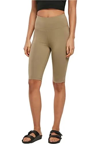 Urban Classics Damen Radlerhose Ladies Organic Stretch Jersey Cycle Shorts, Farbe Khaki, Größe S