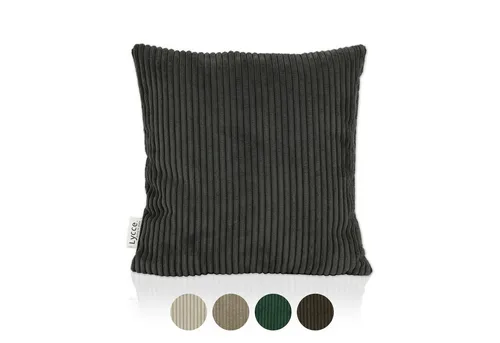 Lycce Dekokissen Kissenbezug aus trendigem Cordstoff (40x40cm), dunkelgrau