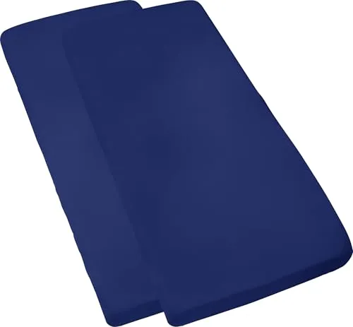 Erwin Müller Kinder-Spannbettlaken Murnau 2er-Pack - dunkelblau 60x120 cm & 70x140 cm - Erwin Müller Kinder-Spannbettlaken im praktischen 2er-Pack für einen angenehmen Schlaf. Die hautfreundliche, atmungsaktive Qualität sorgt für Komfort. Mit Rundumgummi für faltenfreien Sitz und strapazierfähig für den täglichen Einsatz.