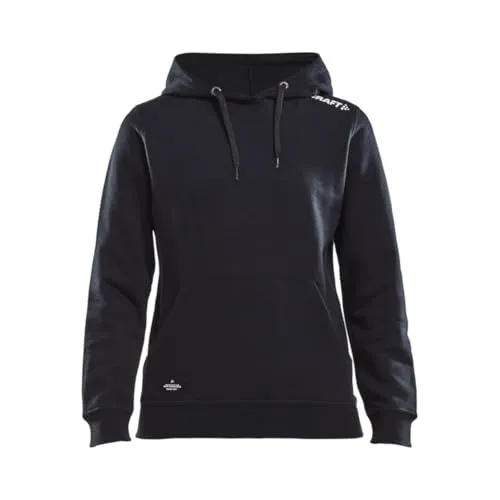 Craft Kapuzenpullover Hoodie Community für Damen in Schwarz, Größe M - Sportlicher Hoodie in athletischer Passform aus softem Polyester-Baumwoll-Mix. Ideal für Freizeit und Branding. Kängurutasche und elastische Bündchen für optimalen Tragekomfort.