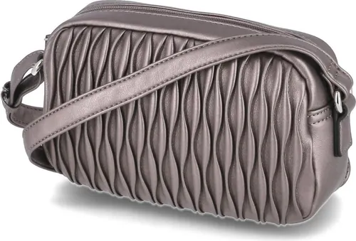 Gabor bags Dyana Damen Umhängetasche - Mittelgroß in Beige - Umhängetasche mit Reißverschluss und verstellbarem Schulterriemen, bietet stilvollen Tragekomfort und ein elegantes Wellenoptik-Design.