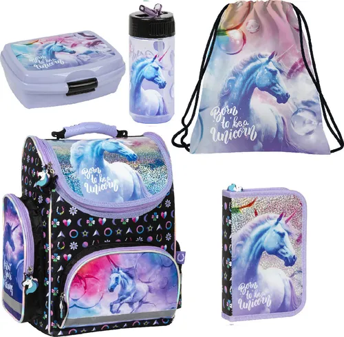 Einhorn Unicorn 5 tlg. Schulranzen Set