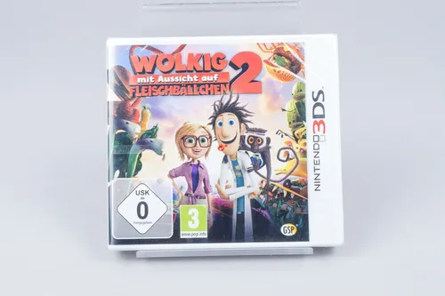 Nintendo 3DS Wolkig mit Aussicht auf Fleischbällchen 2 - Neu - USK ab 6 Jahren, erlebe das spannende Abenteuer aus dem Film auf der Nintendo 3DS und genieße die farbenfrohe Grafik und aufregende Spielmechaniken!