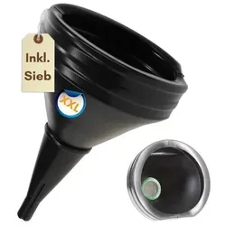 Trichter Auto Groß Trichter mit Sieb Einfülltrichter XXL für Wischwasser Kunststoff Öltrichter Öl Benzin KFZ Diesel Werkstatt Einfüllhilfe Ölei