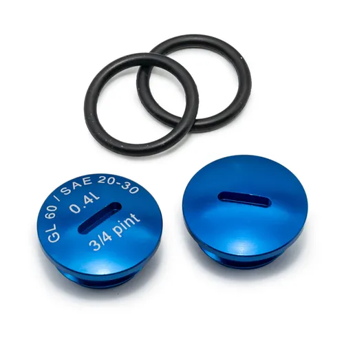 Simson SET Verschlußschraube - Alu blau mit O-Ringen S51, S53, S70, SR50, SR80,