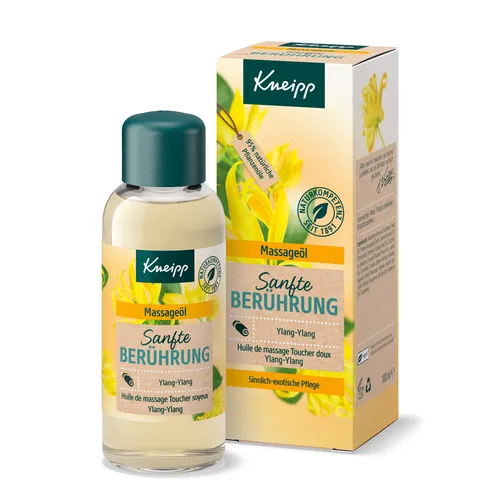 Kneipp Ylang-Ylang Massageöl 100 ml - Massageöl für sinnlich-exotische Entspannung, mit pflegendem Jojoba- und Mandelöl sowie zellschützendem Vitamin E für samtweiche Haut.