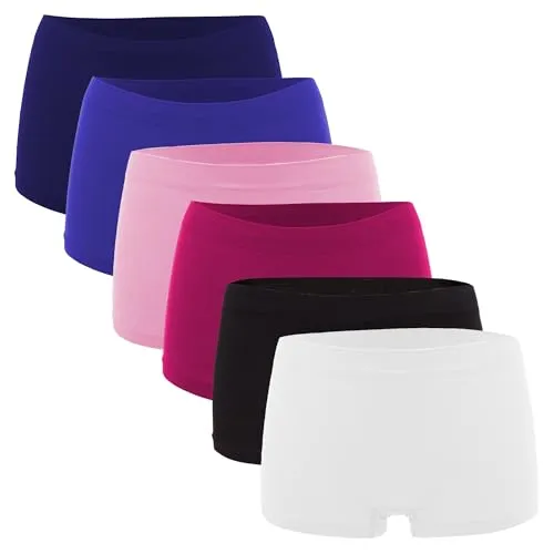 Fabio Farini Damen Panties 6er Pack - Nahtlose Hipsters Boxershorts - Panties & Hipsters für Damen, nahtloses Design aus weichem Microfaser-Gewebe für optimalen Tragekomfort und elegante Passform.
