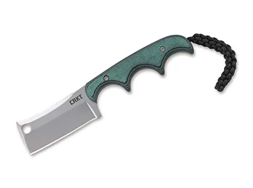 CRKT Minimalist Cleaver Feststehendes Messer, Grün, 13 cm - Taschenmesser mit 5Cr15MoV Cleaver-Klinge, perfekt für präzises Schneiden und Hacken. Ergonomisches Design und leichtes Gewicht machen es ideal für unterwegs.