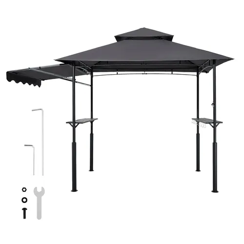 Uimoso Grillpavillon 243x150x250cm in grau von Uimoso