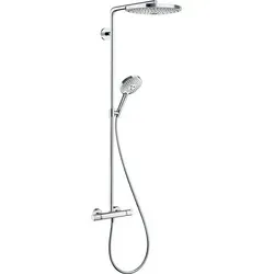 hansgrohe Raindance Select Showerpipe S 300 2jet – Elegante Brausegarnitur - Brausegarnituren mit schwenkbarem Brausearm und komfortabler Strahlartenumstellung durch Select-Taste für ein luxuriöses Duscherlebnis.