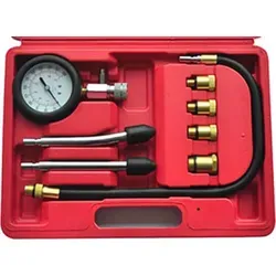 vidaXL 9-tlg. Kompressionstester-Set für Benzinmotoren - Kompressoren: Überprüfen Sie den Zustand Ihres Motors mit diesem umfassenden 9-teiligen Set, das präzise Messungen von 0-20 Bar ermöglicht und mit mehreren Glühkerzen für vielseitigen Einsatz ausgestattet ist.