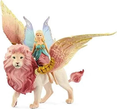 Schleich 70714 - bayala - Elfe auf geflügeltem Löwen - Action- & Spielfiguren, detailreiche Elfe auf majestätischem geflügeltem Löwen für fantasievolles Spielen und Abenteuer.