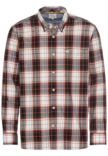 camel active Herren Langarm Hemd - Karomuster in Ziegelrot - Herrenhemden aus 100% Baumwolle mit modernem Karo-Muster, ideal für lässige Anlässe und den Alltag.