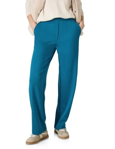 CECIL Damen Stoffhose Neele, High Waist, Gr. XL, blau - Stoffhose für Damen im Loose Fit mit High Waist und Stretchbund. Ideal für den Alltag, bequem und stylisch. Materialmix sorgt für perfekten Tragekomfort.