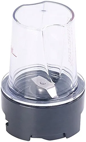 Rosenstein & Söhne Zubehör zu Green-Smoothie-Mixer: Mahl-Aufsatz mit Edelstahl-Klinge und Becher für 2in1-Vakuum-Mixer (mit Vakuum-Messbecher, mit Vakuumdeckeln, Multizerkleiner)