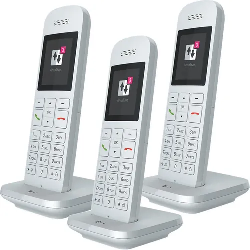 Telekom Speedphone 12 Trio weiß - Festnetztelefone mit modernem Design, ideal für klare Sprachqualität und einfache Nutzung im ganzen Zuhause.
