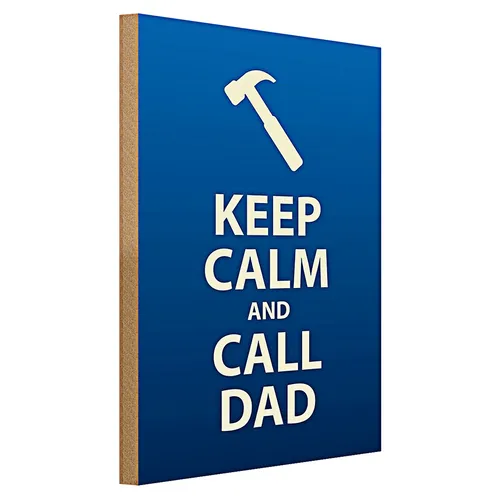 Holzschild Spruch 40x30cm Keep calm and call Dad
