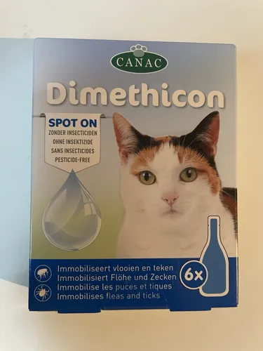 Canac 6x Flohmittel Anti Floh Anti Zecken für Katzen Spot On Dimethicon (6x1 ml)