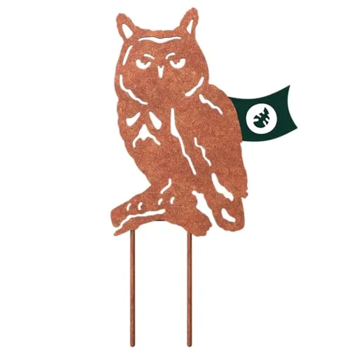 VERDOBA Eule Gartendeko - Eulen Deko Garten mit Rostpatina - Gartenstecker Rost - Gartendeko Eule aus stabilem Eisen - Eulen Deko draußen - Rostdeko für Garten, Balkon & Terrasse