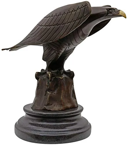 aubaho Bronzeskulptur Adler in schwarz von Aubaho