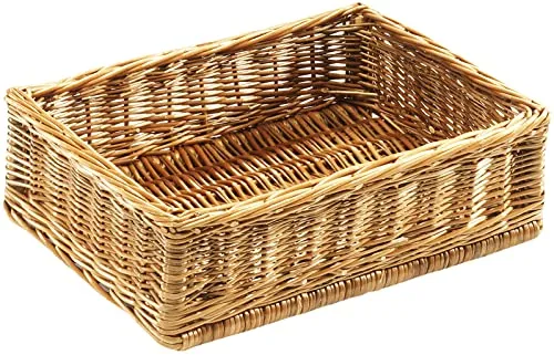 Kobolo Aufbewahrungskorb eckig aus Weide 40x30x12 cm in braun von Kobolo