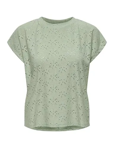 ONLY Damen Onlsmilla S/S Top JRS Noos T-Shirt, Frosty Green, Small