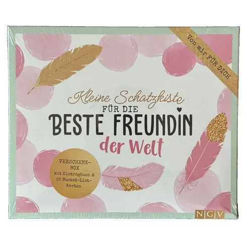 Kleine Schatzkiste für die beste Freundin - Verschenkbox für beste Freundinnen: Enthält ein liebevoll gestaltetes Eintragbuch und 25 Bucket-List-Karten für unvergessliche Erlebnisse und emotionale Erinnerungen.