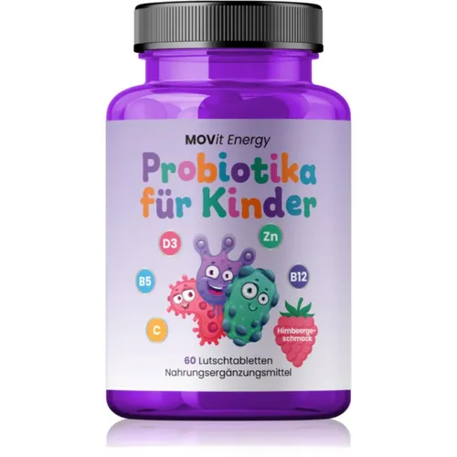 Movit Energy Probiotika für Kinder Lutschtabletten mit Probiotika Geschmack Raspberry 60 St.