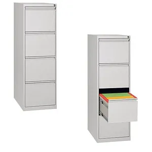 Gürkan Hängeregistraturschrank grau/grau 4 Schubladen - Büroschränke mit 4 geräumigen Schubladen, ideal für eine effiziente Aktenorganisation und platzsparend in jedem Büro.