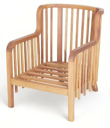 Holzstuhl Relax Sessel für Balkon und Garten - Abteilung: Erwachsene, moderner Designstuhl mit Armlehnen und Rückenlehne. Ideal für entspannte Stunden im Freien. Maße: 80 x 80 x 90 cm, Farbe: Braun, mit 2 Jahren Herstellergarantie.