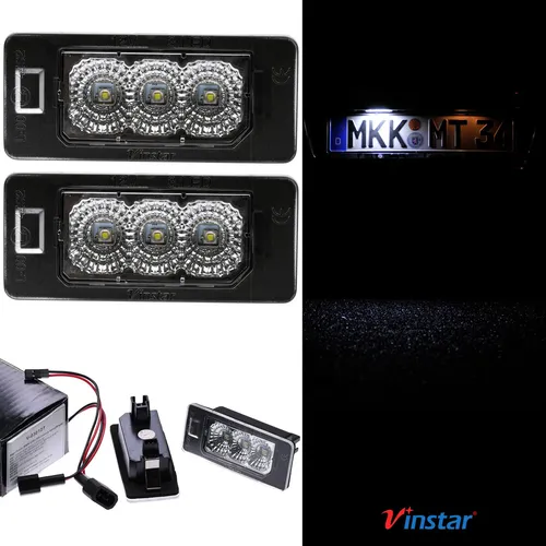 CREE LED Kennzeichenbeleuchtung für BMW E82 E46 E90 E91 E92 E93 F31 F34 E39 - Hochwertige Kennzeichenbeleuchtung mit Xenon Weißem Licht (6000K), energieeffizient und straßenzugelassen – perfekt für Ihr BMW-Modell.
