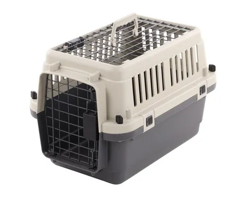 Flamingo Tiertransportbox Transportkäfig Neto grau für Katzen